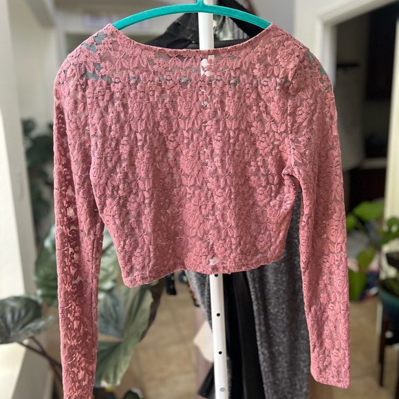 Shein Blush Pink Two Piece Lace Top and Skirt - Picture 5 of 5